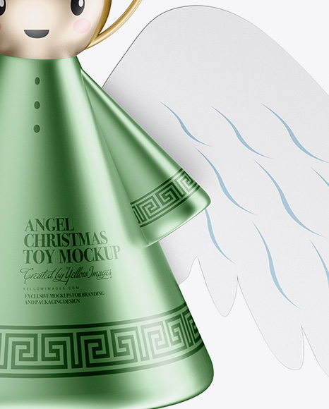 Metallic Christmas Angel Toy Mockup