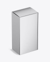 Metallic Box Mockup - Half Side View (High-Angle Shot)