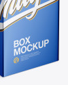 Metallic Box Mockup - Half Side View (High-Angle Shot)