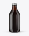 330ml Dark Amber Beer Bottle Mockup