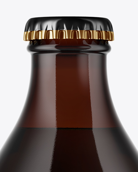 330ml Dark Amber Beer Bottle Mockup