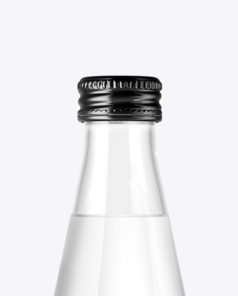 Clear Glass Water Bottle Mockup