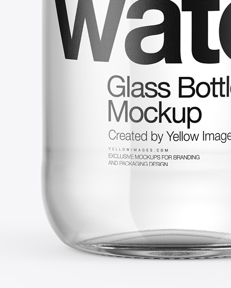 Clear Glass Water Bottle Mockup