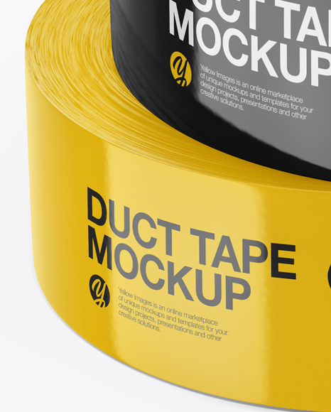 Two Glossy Duct Tape Rolls Mockup (High-Angle Shot)