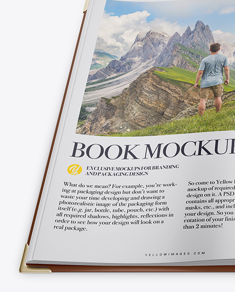 Opened Book Mockup - High-Angle Shot