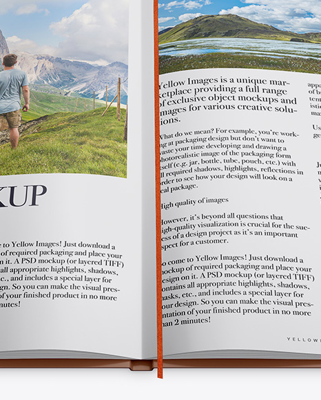 Opened Book Mockup - High-Angle Shot