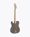 Electric Guitar with Wooden Fingerboard Mockup - Back Half Side View