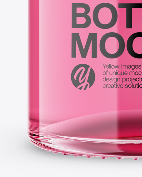 Clear Bottle with Transparent Liquid Mockup