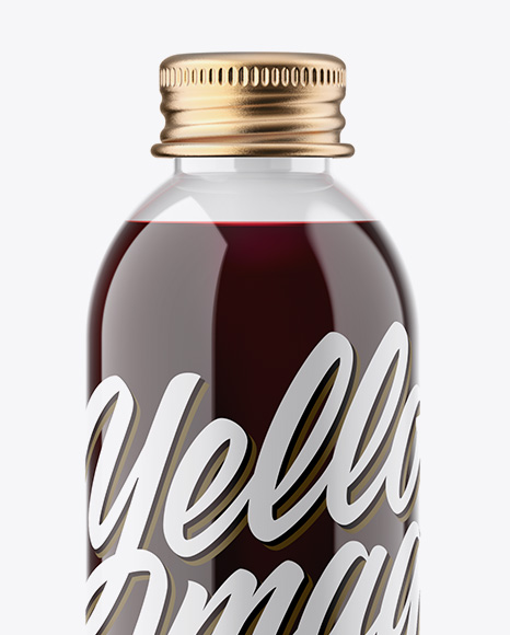 Clear Bottle with Dark Liquid Mockup Clear Bottle with Dark Liquid Mockup