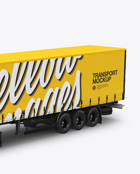 Scania Truck Mockup - Half Side View (High-Angle Shot)