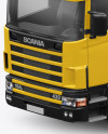 Scania Truck Mockup - Half Side View (High-Angle Shot)