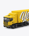 Scania Truck Mockup - Half Side View (High-Angle Shot)