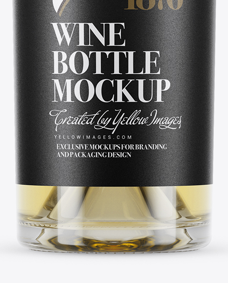 750ml Clear Glass White Wine Bottle Mockup