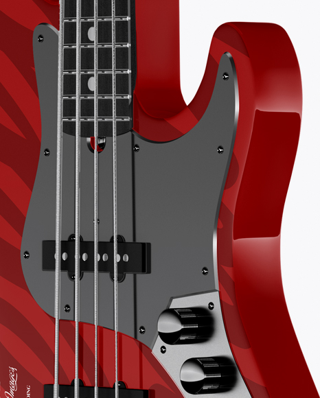 Bass Guitar Mockup - Half Side View