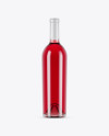 750ml Clear Glass Pink Wine Bottle Mockup