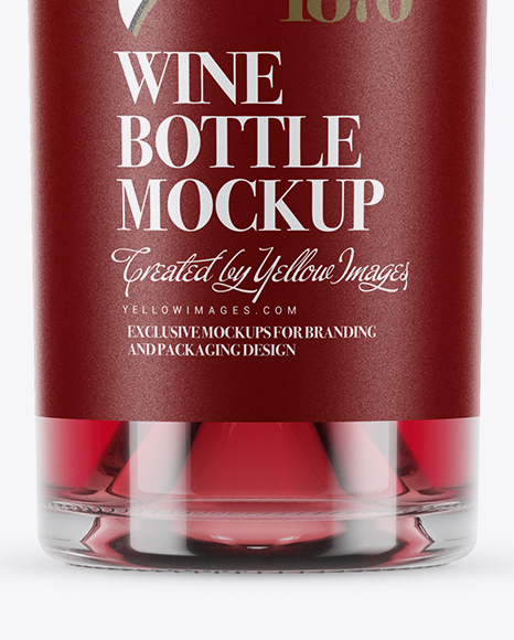 750ml Clear Glass Pink Wine Bottle Mockup