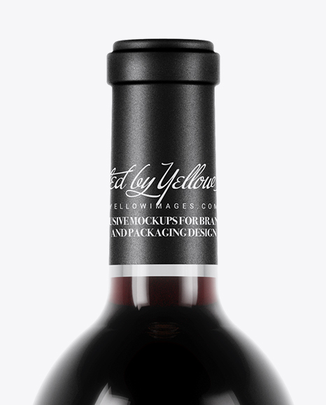 750ml Clear Glass Red Wine Bottle Mockup