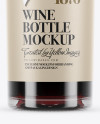 750ml Clear Glass Red Wine Bottle Mockup