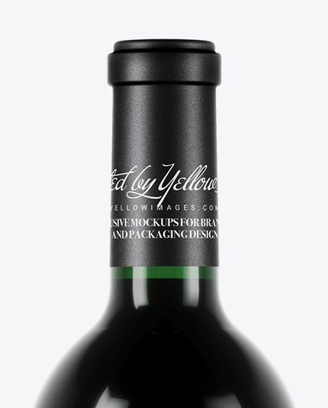 750ml Green Glass Red Wine Bottle Mockup