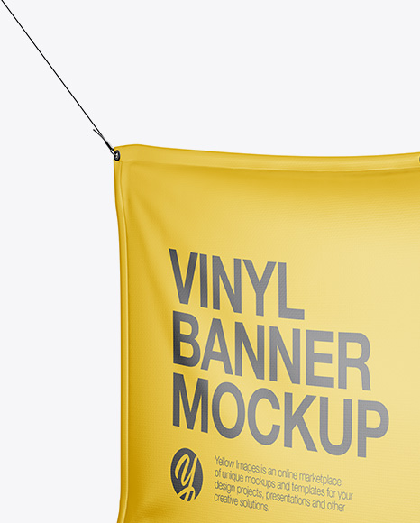 Glossy Vinyl Banner Mockup - Half Side View