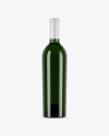 750ml Dark Green Glass Bottle With White Wine Mockup