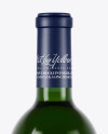 750ml Dark Green Glass Bottle With White Wine Mockup