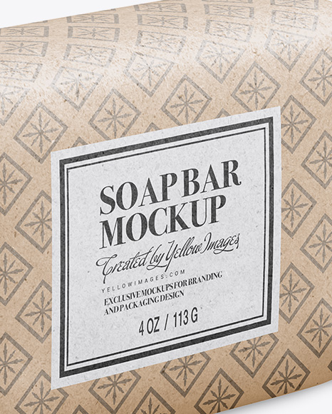 Kraft Soap Package Mockup - Half Side View Kraft Soap Package Mockup - Half Side View
