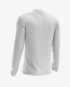 Men’s Soccer V-Neck Jersey LS mockup (Back Half Side View)