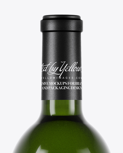 750ml Green Glass White Wine Bottle Mockup