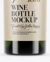 750ml Green Glass White Wine Bottle Mockup