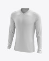 Men’s Soccer V-Neck Jersey LS mockup (Half Side View)