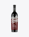 750ml Dark Green Glass Bottle With Red Wine Mockup