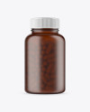 Frosted Amber Pills Bottle Mockup