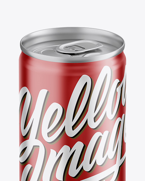 Aluminium Can With Metallic Finish Mockup - Front View (High-Angle Shot)