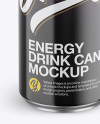 Glossy Aluminium Can Mockup - Front View (High-Angle Shot)