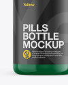 Glossy Plastic Pills Bottle Mockup - Front View