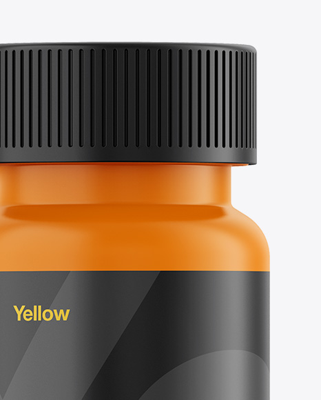 Matte Plastic Pills Bottle Mockup - Front View