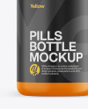 Matte Plastic Pills Bottle Mockup - Front View