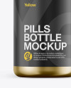 Metallic Pills Bottle Mockup - Front View Metallic Pills Bottle Mockup - Front View
