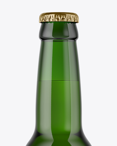 330ml Green Glass Lager Beer Bottle Mockup