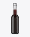 330ml Clear Glass Bottle with Brown Ale Mockup