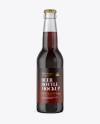 330ml Clear Glass Bottle with Brown Ale Mockup