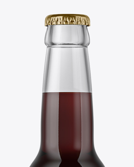 330ml Clear Glass Bottle with Brown Ale Mockup - Free Download Images