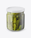 Glass Jar with Cucumbers Mockup - Front View (High Angle Shot)