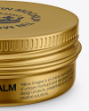 Metallic Lip Balm Tin Mockup - Front View (High-Angle Shot)