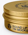 Metallic Lip Balm Tin Mockup - Front View (High-Angle Shot)