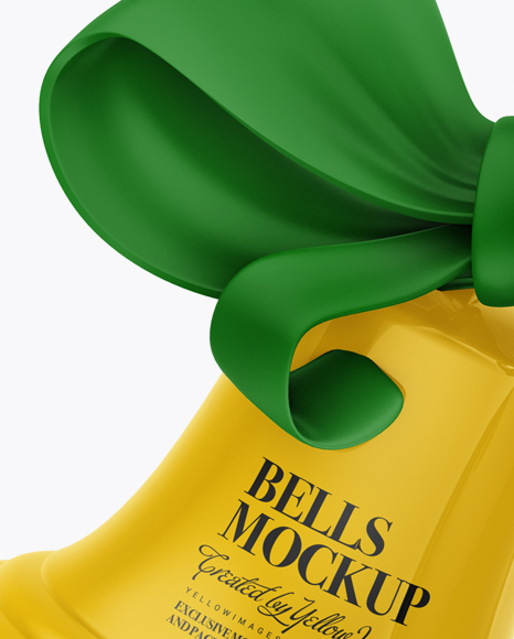 Glossy Christmas Bells Mockup