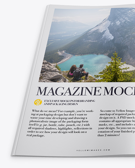 Opened Magazine Mockup - High Angle Shot