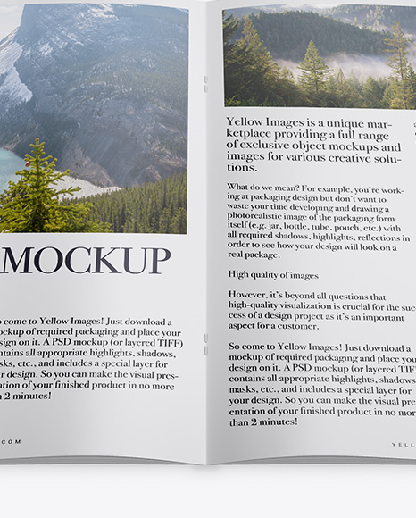 Opened Magazine Mockup - High Angle Shot