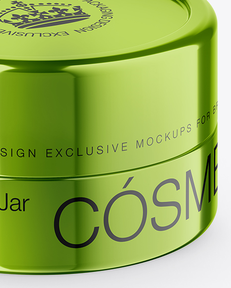 Metallic Cosmetic Jar Mockup (High-Angle Shot) Metallic Cosmetic Jar Mockup (High-Angle Shot)
